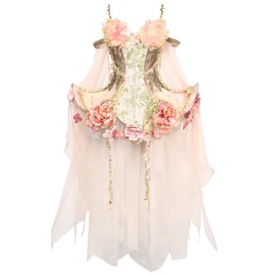 Blood Supply Sylvan Spirit Flower Corset Top Tulle Overlayer and Flower Petticoat(Full Payment Without Shipping)